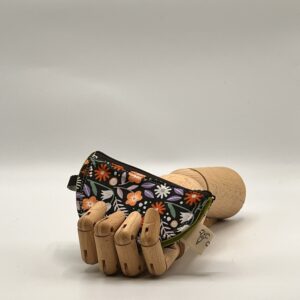 Monedero LIRA-flores negro.
