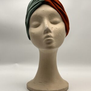 Turbante KIRA BICOLOR-naranja & verde.