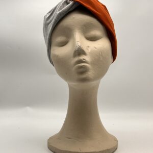 Turbante KIRA BICOLOR-naranja & gris.