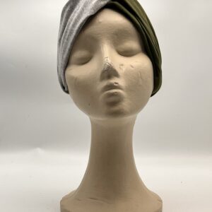 Turbante KIRA BICOLOR-gris & verde.