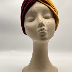 Turbante KIRA BICOLOR-mostaza & granate