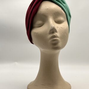 Turbante KIRA BICOLOR-verde & granate.