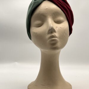 Turbante KIRA BICOLOR- granate & verde.