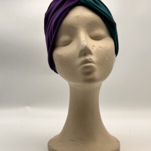 Turbante KIRA BICOLOR- morado & verde.