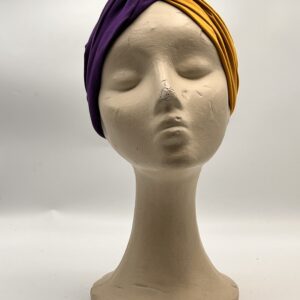 Turbante KIRA BICOLOR- morado & amarillo.